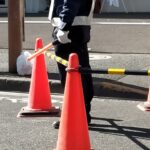 警備行政警察工事ガードマン道路写真image